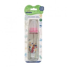 Bambino 225 ml 0+ Ay Pembe Fil Desenli Cam Biberon