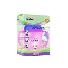 Bambino 230 ml Pembe Kulplu Pipetli Bardak