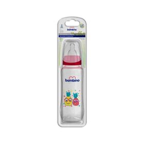Bambino 250 ml 0+ Ay - Kırmızı - Ananas Oval Kavramalı PP Biberon
