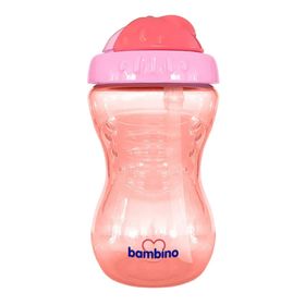 Bambino 300 ml Pembe Pipetli Bardak