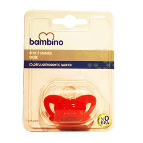 Bambino 6-18 Ay Kırmızı Renkli Damaklı Emzik