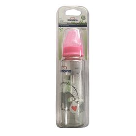 Bambino B012 Pembe 225 ml Fil Figürlü Cam Biberon