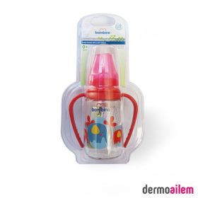 Bambino B015 125 ml Kırmızı Silikon Kiraz Uçlu Kulplu Cam Biberon