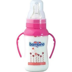 Bambino B065 150 ml Kırmızı Natural PP Kulplu Biberon