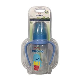 Bambino B065 Natural 150 ml PP Mavi Kulplu Biberon