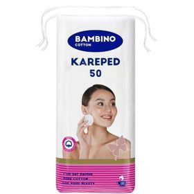 Bambino Cotton Kare 50 Adet Makyaj ve Bebek Temizleme Pamuğu