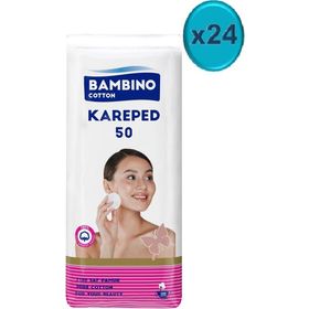 Bambino Cotton Kare 50x24 Adet Makyaj ve Bebek Temizleme Pamuğu