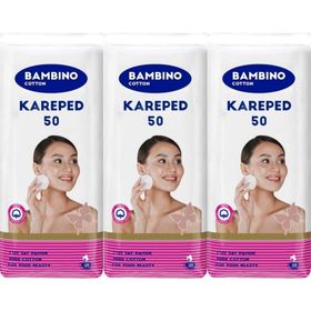 Bambino Cotton Kare 50x3 Adet Makyaj ve Bebek Temizleme Pamuğu