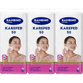 Bambino Cotton Kare 50x3 Adet Makyaj ve Bebek Temizleme Pamuğu