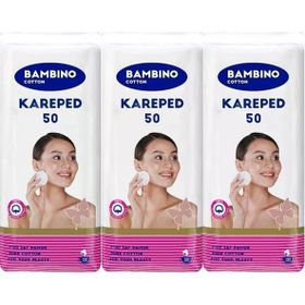 Bambino Cotton Kare 50x3 Adet Makyaj ve Bebek Temizleme Pamuğu