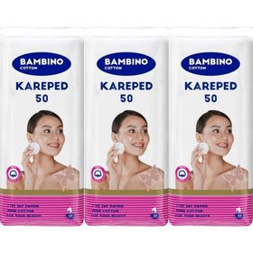 Bambino Cotton Kare 50x3 Adet Makyaj ve Bebek Temizleme Pamuğu