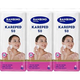 Bambino Cotton Kare 50x3 Adet Makyaj ve Bebek Temizleme Pamuğu