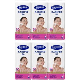 Bambino Cotton Kare 50x6 Adet Makyaj ve Bebek Temizleme Pamuğu