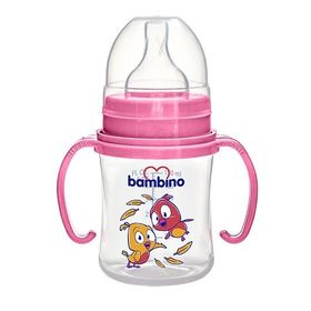 Bambino Geniş Ağızlı Kulplu Pembe 150 ml PP Biberon