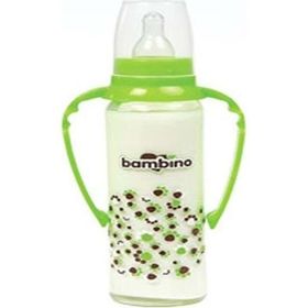 Bambino Kulplu Yeşil 125 ml Cam Biberon