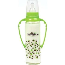 Bambino Kulplu Yeşil 225 ml Cam Biberon