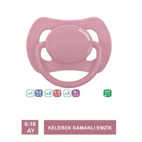 Bambino P2473 Kelebek Damaklı 6-18 Ay Pembe Emzik