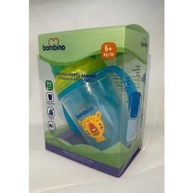 Bambino P6150 +6 Ay 230 ml Mavi Kulplu Pipetli Bardak