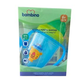 Bambino P6150 +6 Ay 230 ml Mavi Kulplu Pipetli Bardak