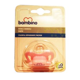 Bambino Renkli 0-6 Ay Koyu Pembe Damaklı Emzik