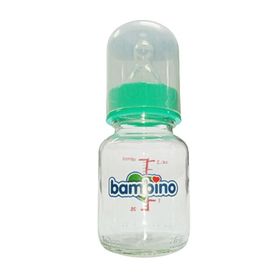 Bambino T-013 100 ml Yeşil Desenli Cam Biberon