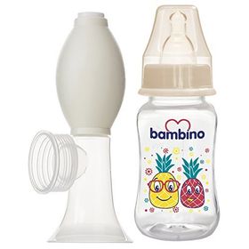 Bambino T002 PP Biberonlu Bej Göğüs Pompası