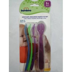 Bambino Uzun Saplı 4'lü Set Beslenme Kaşığı
