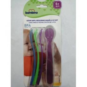 Bambino Uzun Saplı 4'lü Set Beslenme Kaşığı