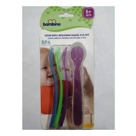 Bambino Uzun Saplı 4'lü Set Beslenme Kaşığı