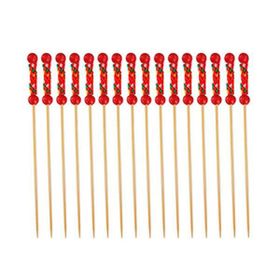 Bamboo Forever Bambu Kırmızı Örgülü 12 cm 100 Adet Kürdan