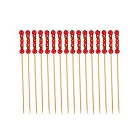 Bamboo Forever Bambu Kırmızı Örgülü 12 cm 100 Adet Kürdan
