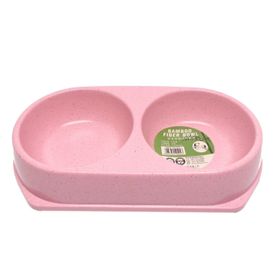 Bamboo Pembe 450 ML İkili Mama ve Su Kabı BO-3037Z x 2