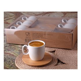 Bambu Yıldız Desen 6'lı Kahve Fincan Takımı