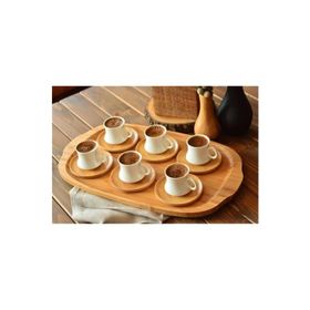 Bambu Yıldız Desen 6'lı Kahve Fincan Takımı