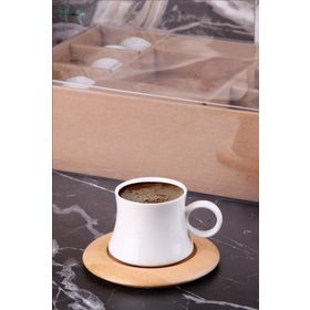 Bambu Yıldız Desen 6'lı Kahve Fincan Takımı