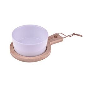 Bambum 2 Parça Dumitra Bambu Altlıklı Porselen Sosluk