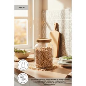 Bambum Amazone 1300 ml Cam Saklama Kabı