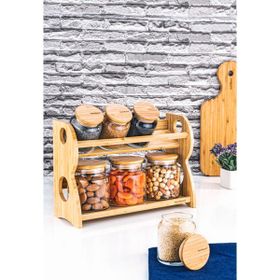 Bambum Bench 8 Parça 2 Katlı Standlı Baharatlık Seti