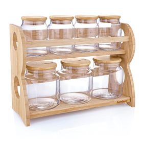 Bambum Bench 8 Parça 2 Katlı Standlı Baharatlık Seti