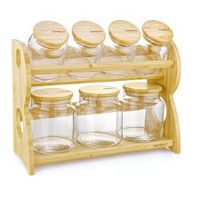 Bambum Bench 8 Parça 2 Katlı Standlı Baharatlık Seti