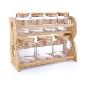 Bambum Bench 8 Parça 2 Katlı Standlı Baharatlık Seti
