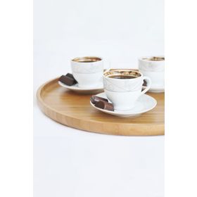 Bambum Cappuccino Daire Tepsi