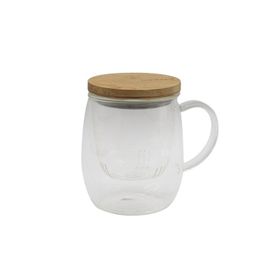 Bambum Dani Bambu Kapaklı 350 ml Cam Kupa