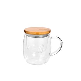 Bambum Dani Bambu Kapaklı 350 ml Cam Kupa