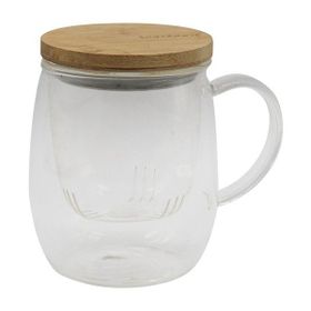 Bambum Dani Bambu Kapaklı 350 ml Cam Kupa