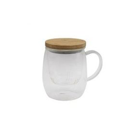 Bambum Dani Bambu Kapaklı 350 ml Cam Kupa