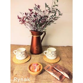 Bambum Hanedan 6 Kişilik Desen Altlıklı Kahve Takımı