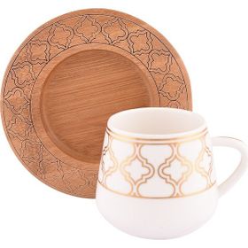Bambum Hanedan 6 Kişilik Desen Altlıklı Kahve Takımı