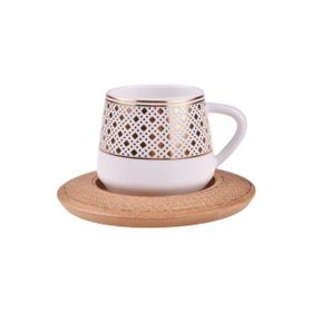 Bambum Hanzade 6 Kişilik Desen Altlıklı Kahve Takımı