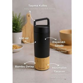 Bambum Janna Bambu Desenli Siyah 600 ml El Termos